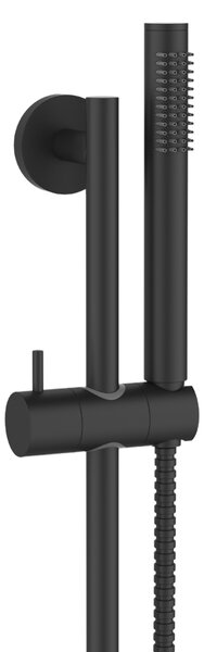 Invena Alonia, sprchový stĺp s ručnou sprchovou súpravou, 1-funkcia, čierna lesklá, INV-AU-70-Z04-V