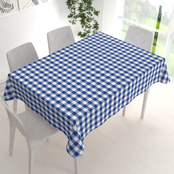 Biante Dekoračný obdĺžnikový obrus Rebeka RE-007 Modro-biela kocka veľká 50x100 cm