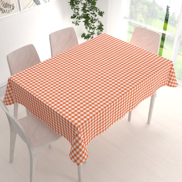 Biante Dekoračný obdĺžnikový obrus Rebeka RE-005 Oranžovo-biela kocka stredná 50x100 cm