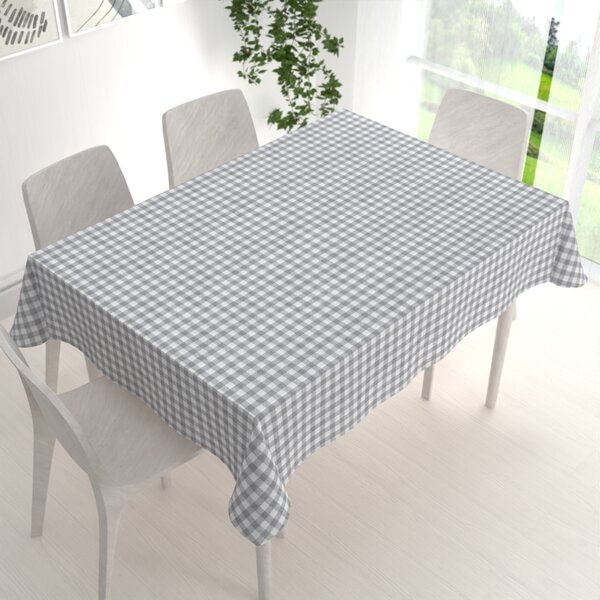 Biante Dekoračný obdĺžnikový obrus Rebeka RE-019 Sivo-biela kocka stredná 50x100 cm