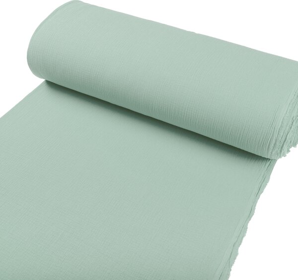 Mušelín dvojitá gázovina MSN-020 Pastelovo šalviová - metráž šírka 140 cm