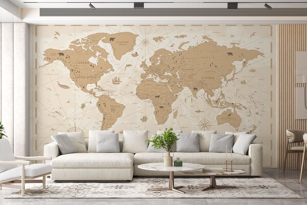 Tapety Atlas cestovateľa, Fototapety mapy sveta, u99074 : Uwalls.sk