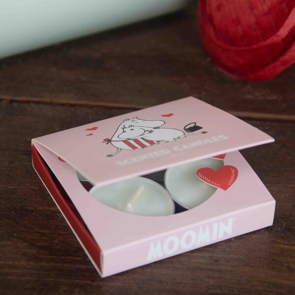 Vonné čajové sviečky Moomin Love – set 4 ks