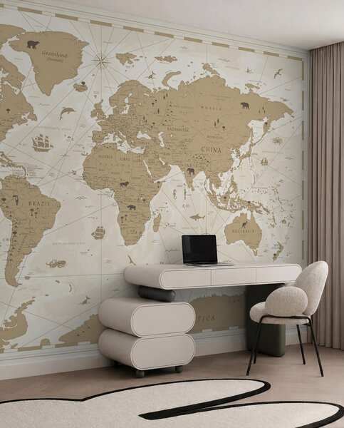 Tapety Atlas cestovateľa, Fototapety mapy sveta, u99074 : Uwalls.sk