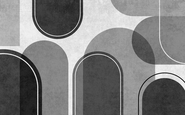Tapety Geometrické oblúky v sivej farbe, Fototapety retro, u99095v2 : Uwalls.sk