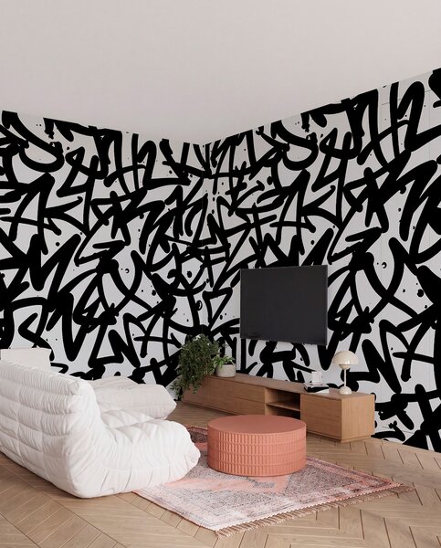 Tapety Čierne graffiti písmo, Fototapety čiernobiele, u99087v3 : Uwalls.sk