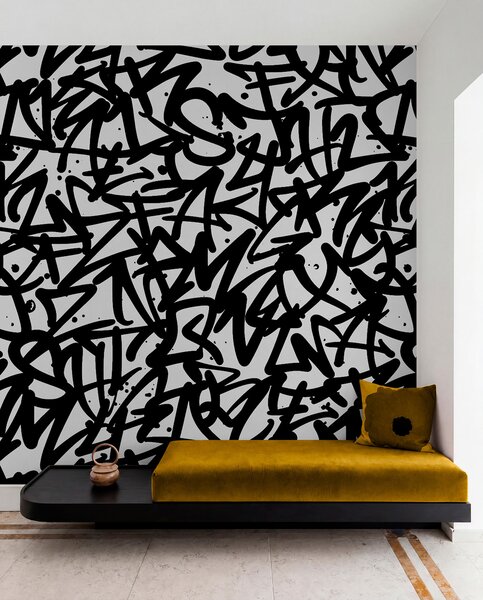 Tapety Čierne graffiti písmo, Fototapety čiernobiele, u99087v3 : Uwalls.sk
