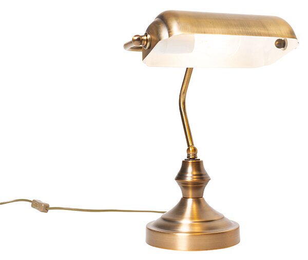 Klasická stolná lampa/notárska lampa bronzová - Banker