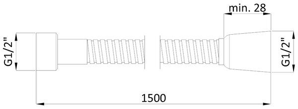 Invena Invena, sprchová hadica 150 cm, ružové zlato, INV-AW-77-150-V