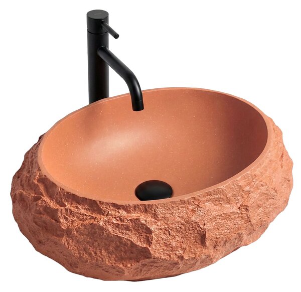 Rea Mika, umývadlo na dosku 500x380x150 mm, terracotta-imitácia kameňa, REA-U7349