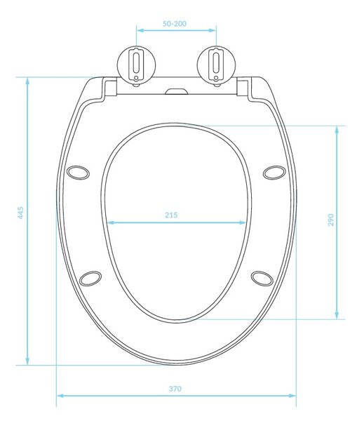 Kuchinox Standard, WC sedadlo z polypropylénu 447x370 mm, soft-close, biela, LAV-ADA_611E
