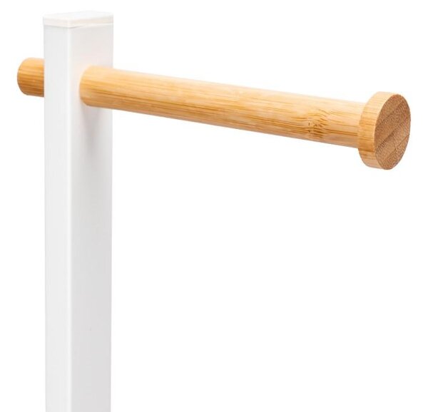 Erga Gasa, držiak na toaletný papier so zásobníkom na postavenie 62cm, biela-prírodná hnedá, ERG-YKA-P.GASA-WHT