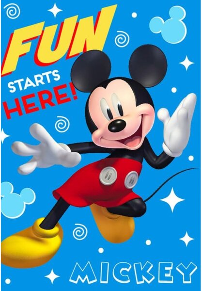 Deka detská flecee Mickey Mouse modrá 140x100cm Faro