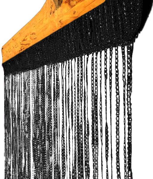 Šnúrková záclona Curtain čierna (šnúrkový záves na okno, dvere 100x200 cm)