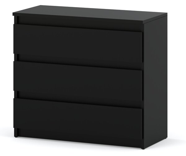 STIV Möbel | Komoda Čierny Mat 80x33,5x71,5 cm | 3 zásuvky | Moderný nábytok | Minimalistický štýl
