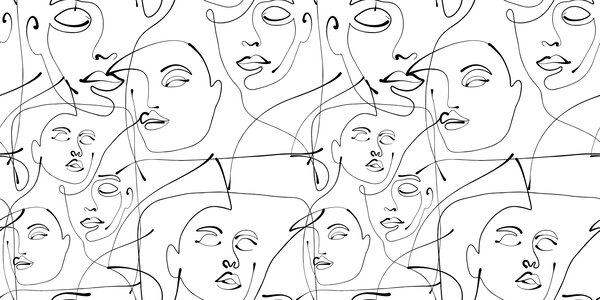 Tapety Minimalistická abstrakcia ženského portrétu, Fototapety čiernobiele, u99013 : Uwalls.sk