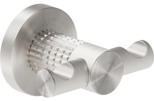 Mexen Triv, nástenný dvojitý háčik na uteráky, oceľová, 70A33012-97