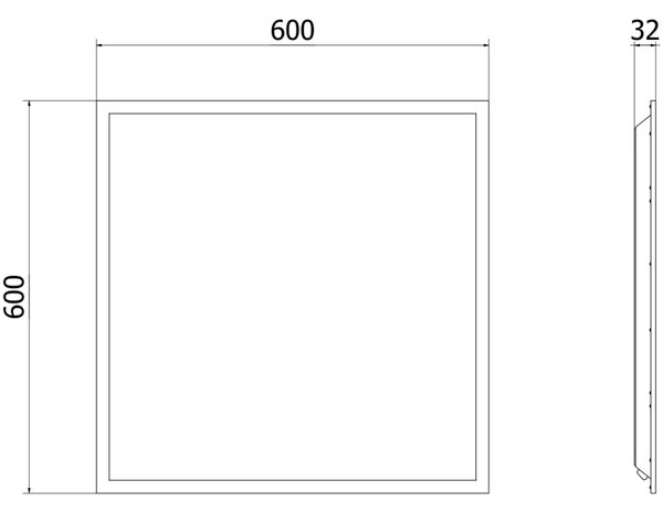 Mexen Brill, stropný LED panel 60×60 cm, 40 W, neutrálna biela 4000K, L200-060-060-4040-20