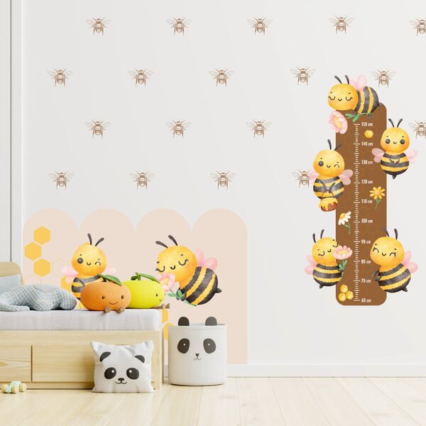 PIPPER. Sada nálepiek na stenu "Včielky" Veľkosť oblúkovej tapety: 120 cm