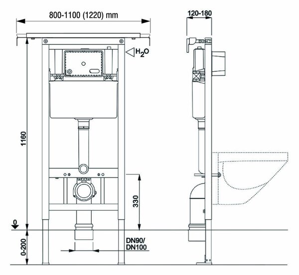 Mereo Mereo, WC modul pre suchú inštaláciu, pre sádrokartón (inštalácia do jadra), MER-MM03N