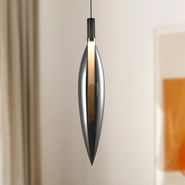 Závesný luster NORDIC na lanku 1xG9/5W/230V, čierny chróm