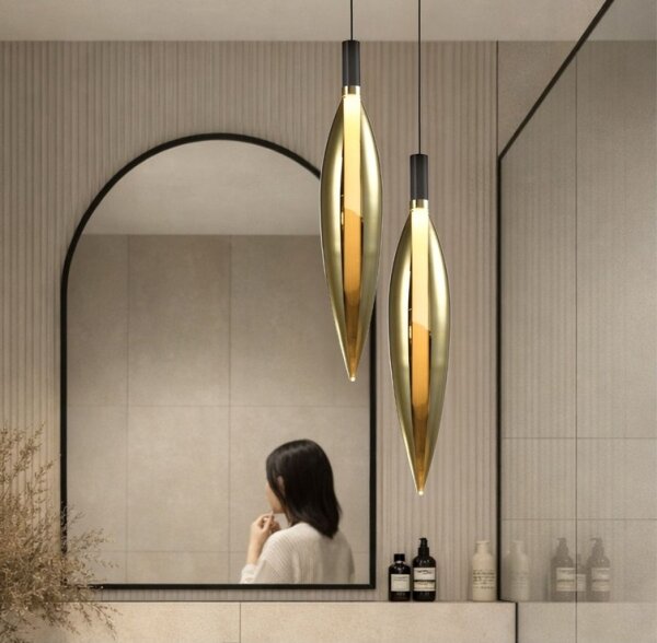Luster na lanku NORDIC 1xG9/5W/230V čierna/zlatá