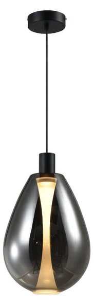 Elegantný závesný luster na lane DENSO 1xGU10/10W/230V pr. 30 cm, čierny chróm