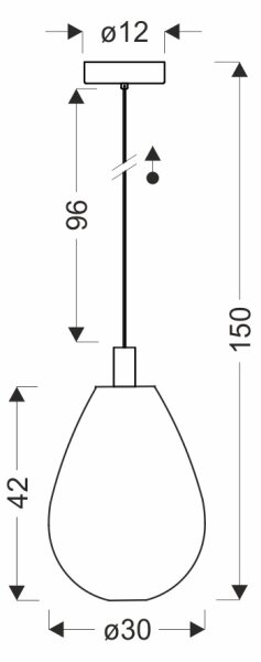 Elegantný závesný luster na lane DENSO 1xGU10/10W/230V pr. 30 cm, čierny chróm