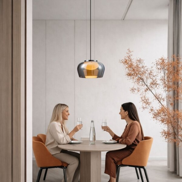 Luster na lanku INSIEME 1xGX53/10W/230V pr. 35 cm dymovo čierny