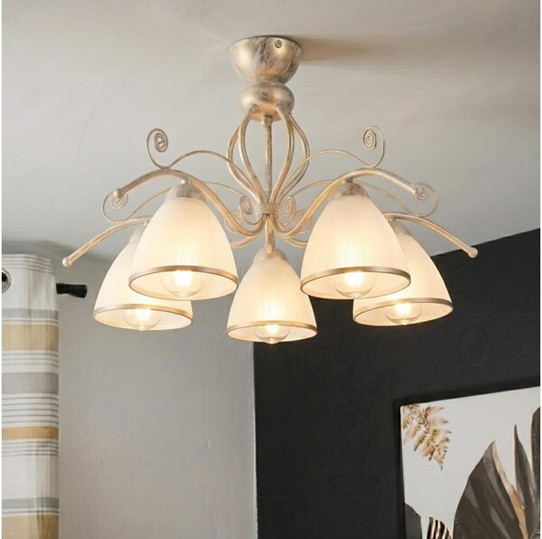 Brilagi - LED prisadený luster ANTICO 5xE27/60W/230V 3000K biela patina