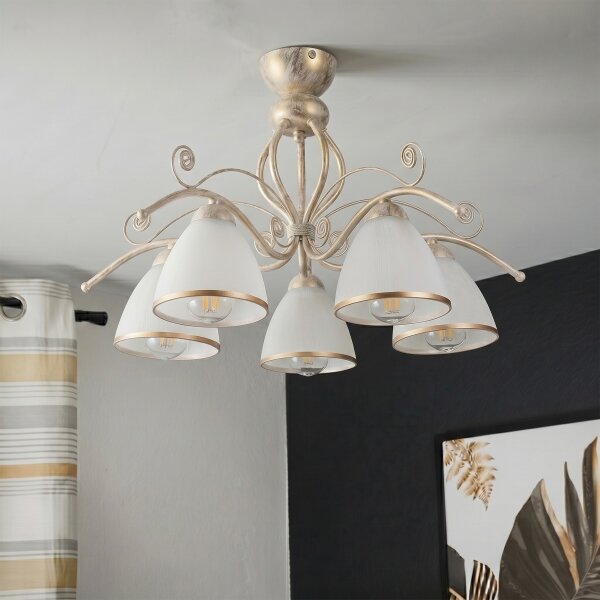 Brilagi - LED prisadený luster ANTICO 5xE27/60W/230V 3000K biela patina