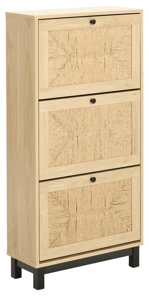 VÝKLOPNÁ SKRINKA NA TOPÁNKY, prírodná farba, čierna, borovica, 58/118,5/23 cm MID.YOU - Online Only drobný nábytok, Online Only
