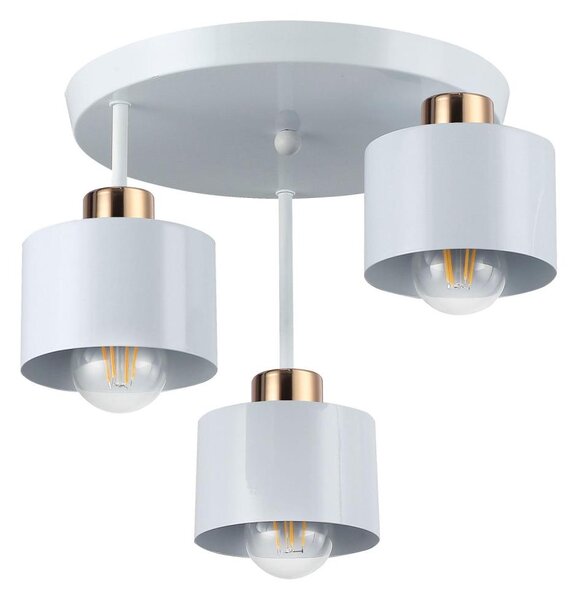 Luster na tyči 3xE27/35W/230V pr. 30 cm biela/zlatá