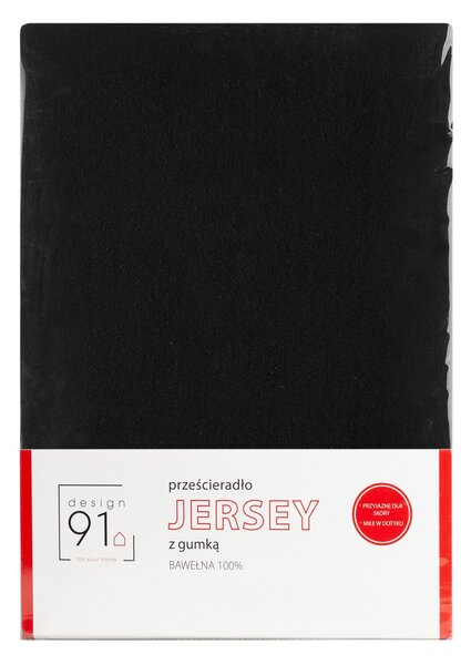 JERSEY PRESTIERADLO 90X200 CM, VÝŠKA 25 CM ČIERNE