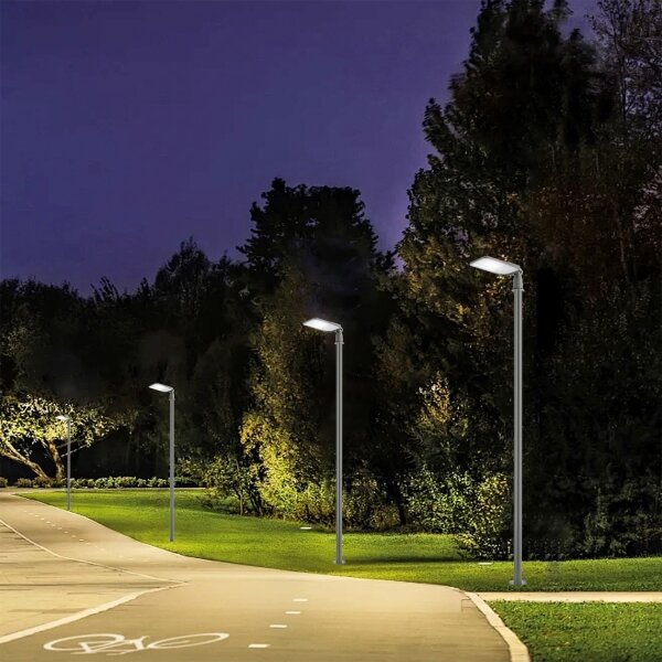 Brilagi-LED vonkajšie svietidlo so stĺpom a káblom 3 m URBANLIGHT LED/100W/230V sivé IP65