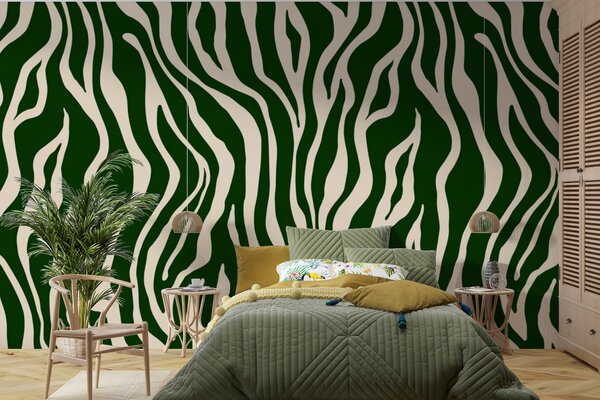 Tapety Zebrie pruhy v lesnej zelenej, Fototapety abstraktné, u99173v2 : Uwalls.sk