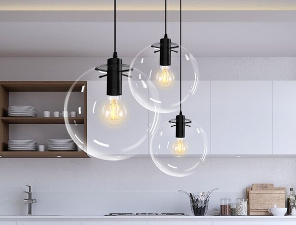Toolight - Závesné svietidlo Lassi 20cm APP306-1CP, E27, čierna, OSW-00358