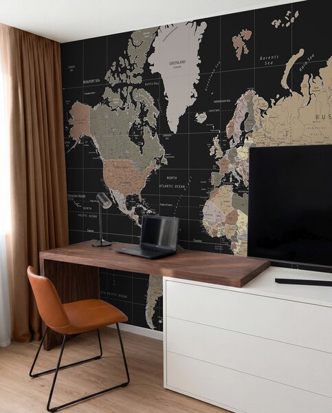 Tapety Mapa sveta na čiernej, Fototapety mapy sveta, u99477 : Uwalls.sk