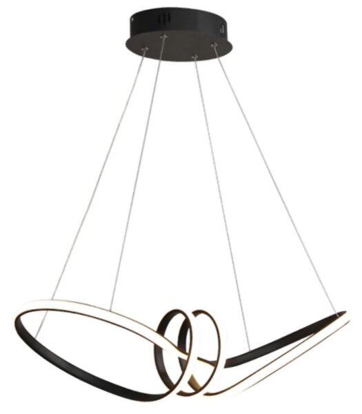 Toolight - LED závesná lampa APP823-CP + diaľkové ovládanie, čierna, OSW-06661