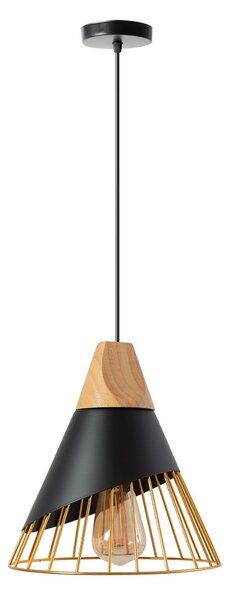Toolight - závesná stropná zrkadlová lampa APP224-1CP, čierna-zlatá, OSW-00891