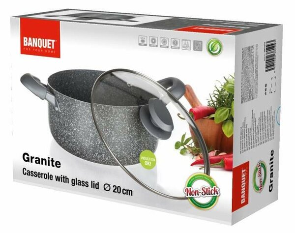 Banquet Hrniec s nepriľnavým povrchom Granite, 20 x 9,5 cm, 20 cm
