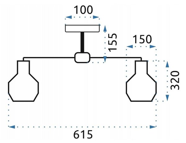 Toolight - Závesné kovové stropné svietidlo 3-ramenné 3xE27 60W APP734-3C, čierna, OSW-08763