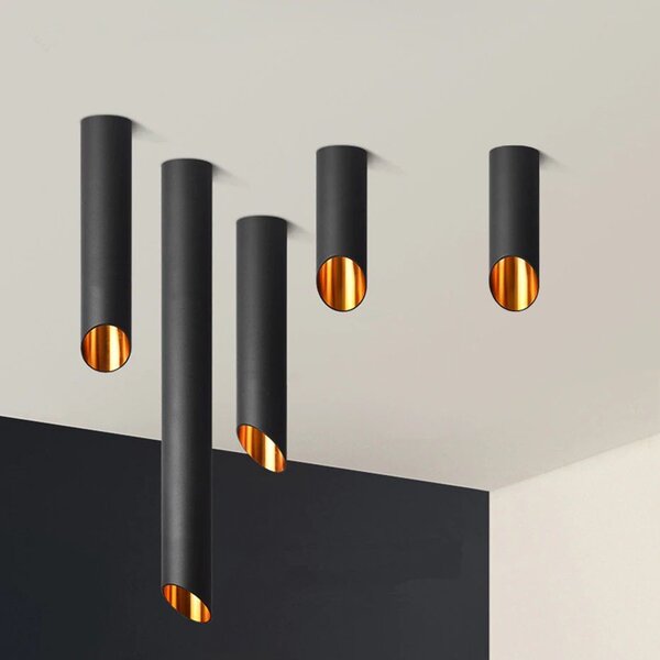 Toolight - Dizajnová závesná lampa DIAMENT APP572-1C, čierna-zlatá, OSW-03691