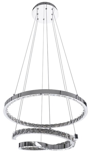 Toolight Toolight, LED závesné krištáľové svietidlo s diaľkovým ovládaním APP773-2CP, chrómová, OSW-05024