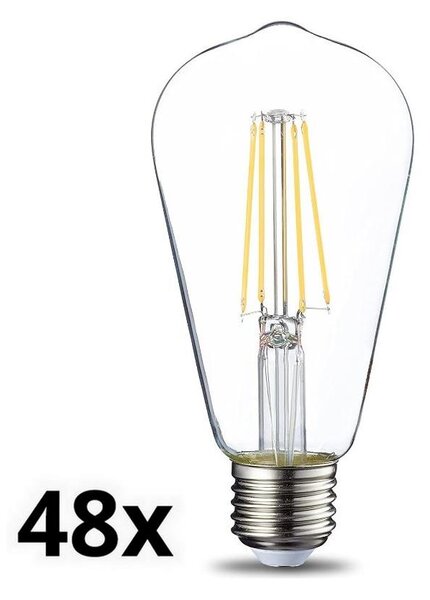 Výrobce po 1 ks SADA 48x LED Žiarovka VINTAGE ST64 E27/7W/230V 2700K P5404 + záruka 3 roky zadarmo