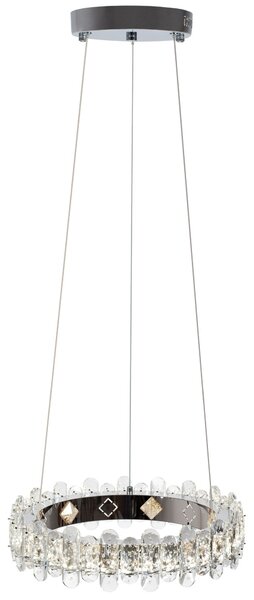 Toolight Toolight, LED závesné svietidlo s krištáľmi APP1041-CP + diaľkové ovládanie, chrómová, OSW-09472
