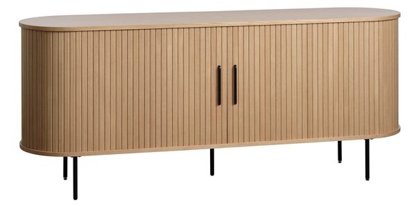 Nízka komoda v dekore duba s posuvnými dverami v prírodnej farbe 76x180 cm Nola – Unique Furniture