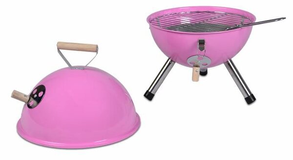 Záhradný vonkajší Mini BBQ gril ružový