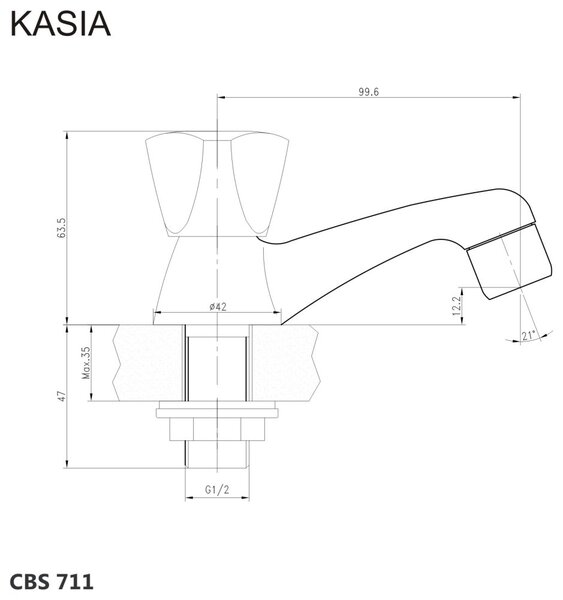 Mereo Mereo, Umývadlový kohútik stojankový, Kasia, chróm, MER-CBS711