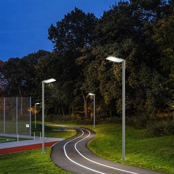 Brilagi-LED Vonkajšia lampa so stĺpom a 3 m káblom URBANLIGHT LED/200W/230V sivá IP65